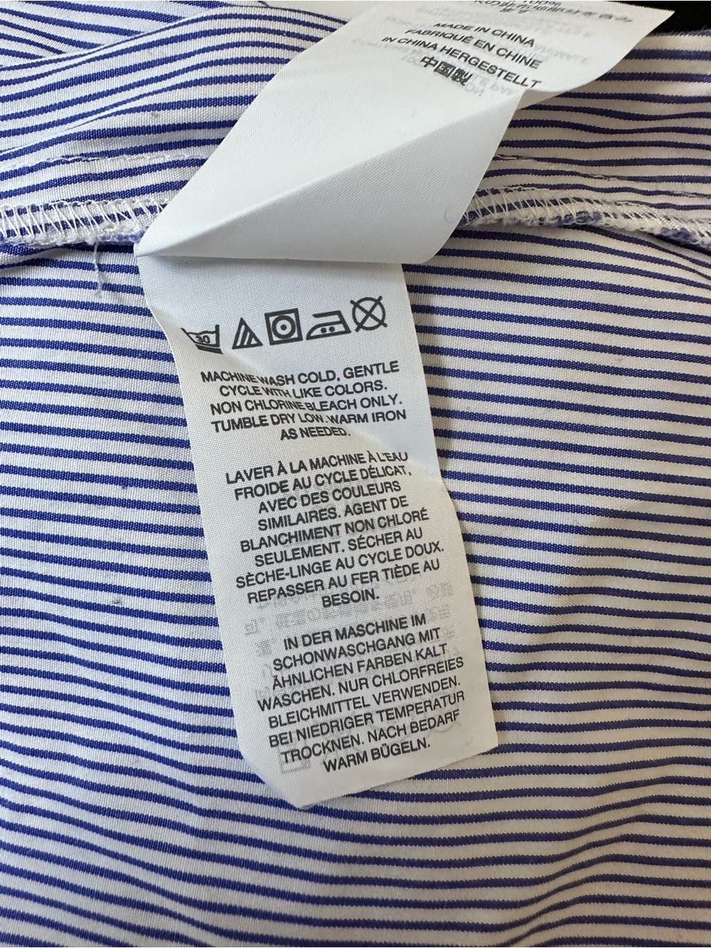 Blue and White Stripe Short-Sleeve J Crew Popover Shirt Size 12 Crisp Cotton - Picture 9 of 9